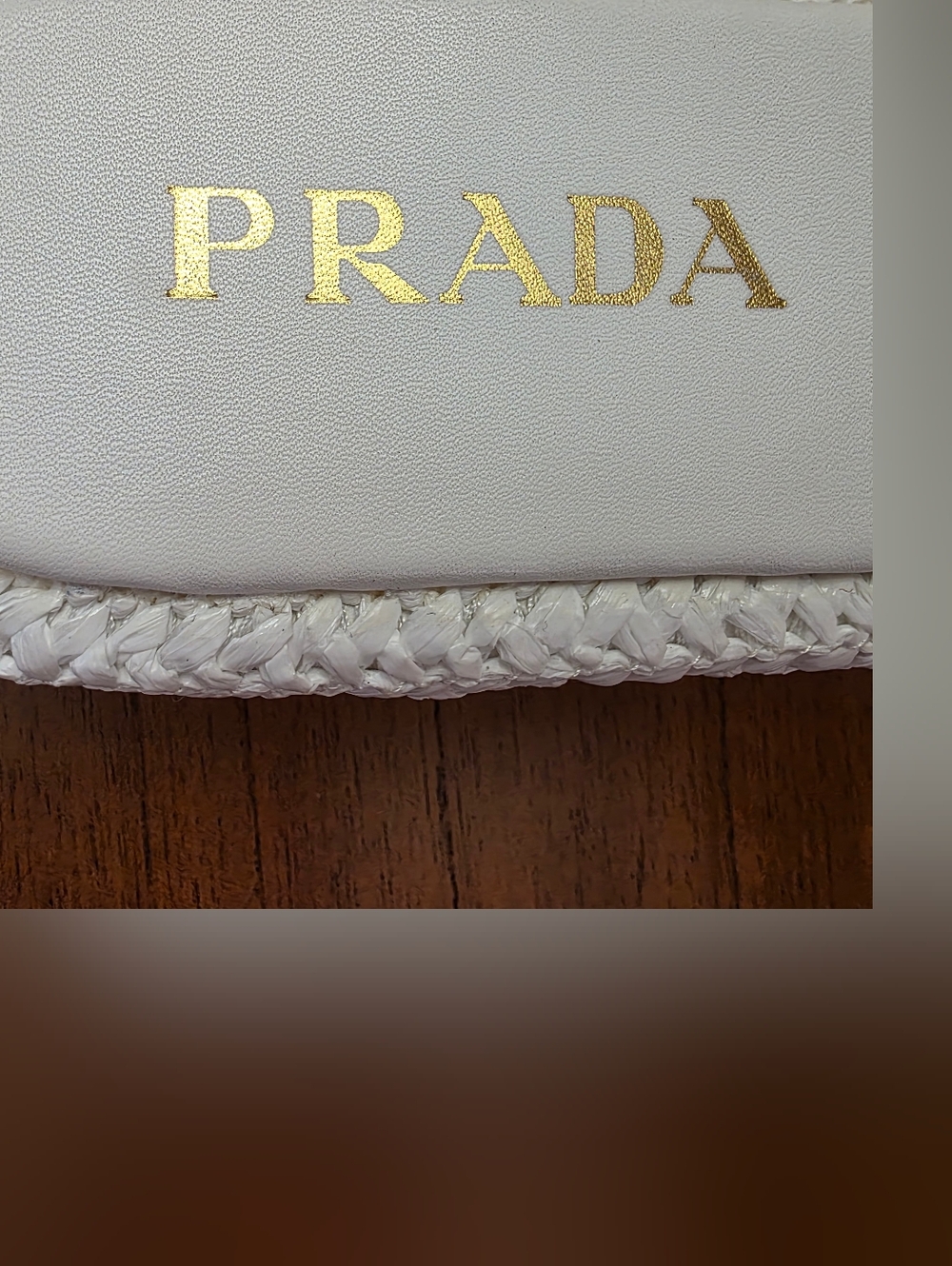 Prada White  Woven Slide Sandals  (New) - Picture 6 of 9